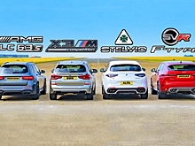 Видео: кроссоверы BMW, Mercedes-AMG, Jaguar и Alfa Romeo сразились в дрэге