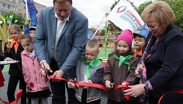 Новую детскую площадку открыли в Чеховском районе по губернаторской программе