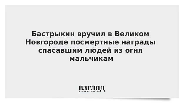 В Великом Новгороде посмертно наградили мальчиков, спасавших людей из огня