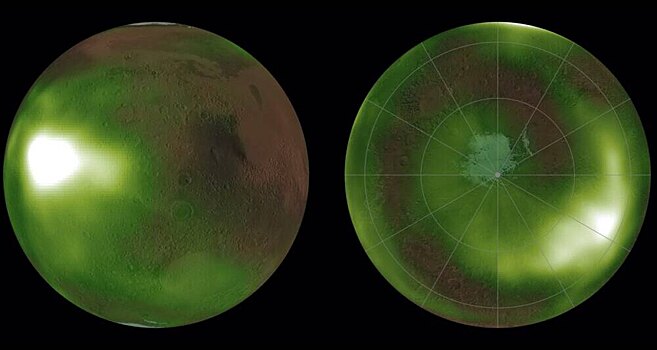 В атмосфере Марса замечено пульсирующее свечение