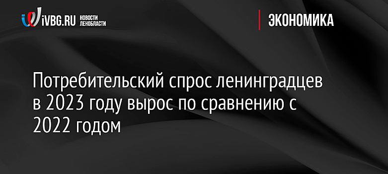 Потребительский спрос ленинградцев в 2023 году вырос по сравнению с 2022 годом