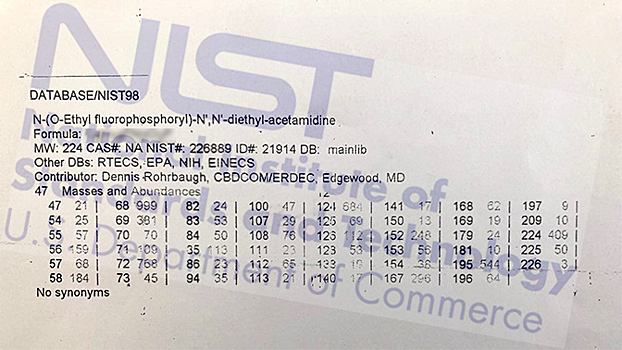 «Звезда» публикует секретный документ из спектральной библиотеки США по «делу Скрипаля»