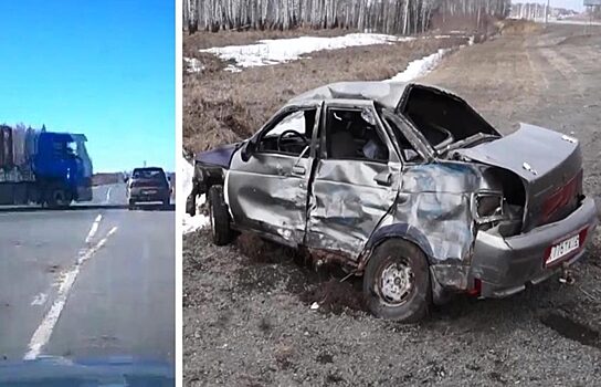 В Тюменской области 17-летний парень угнал машину, попал под фуру и выжил
