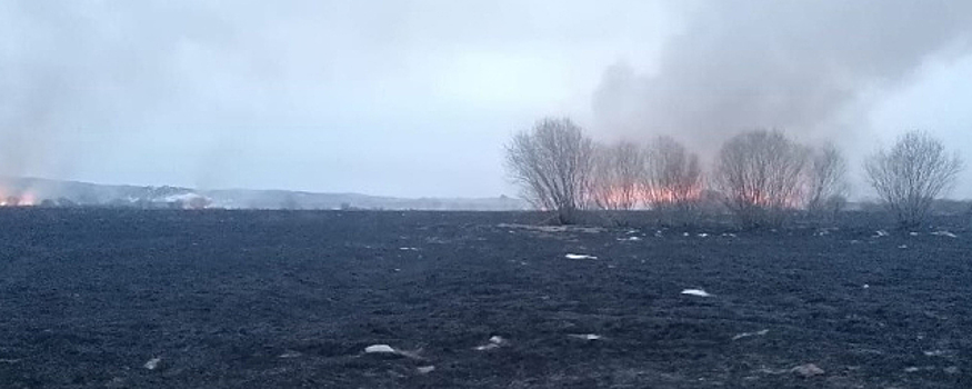 В Бурятии из-за пала травы вспыхнул степной пожар