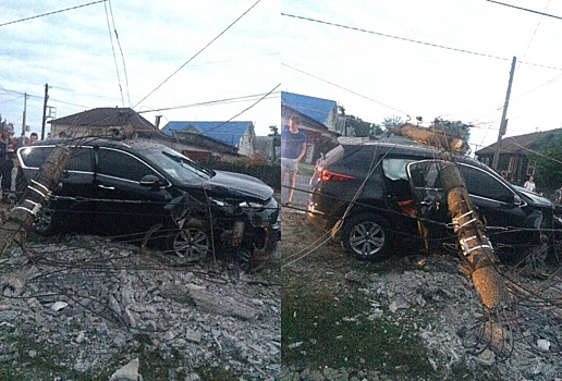 «Машина первая драться начала». Иномарка снесла столб в Кулебаках