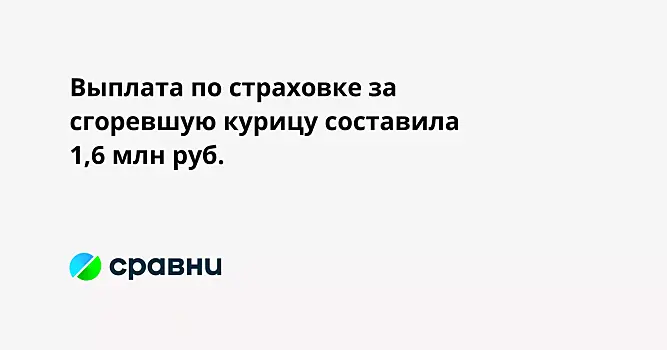 Выплата по страховке за сгоревшую курицу составила 1,6 млн руб.