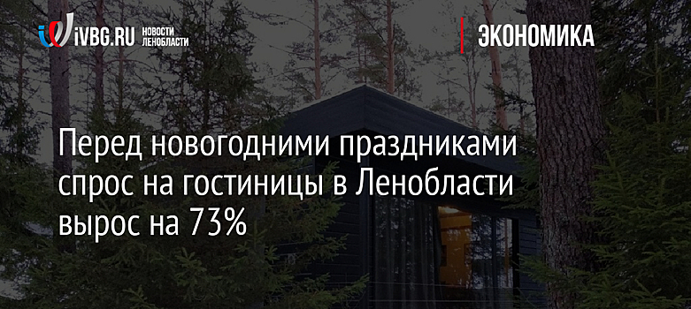 Перед новогодними праздниками спрос на гостиницы в Ленобласти вырос на 73%