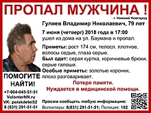 79-летний Владимир Гуляев пропал в Нижнем Новгороде