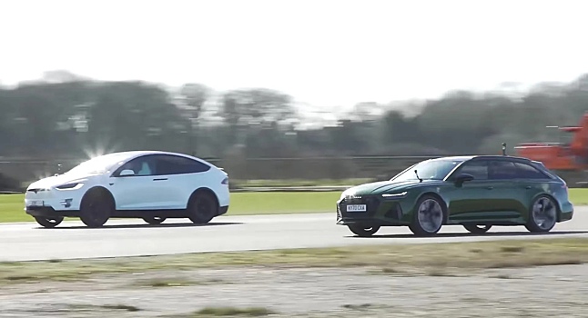 Жесткое противостояние: Audi RS6 Avant против Tesla Model X