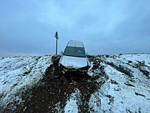 В Вятскополянском районе "Рено" улетел в кювет