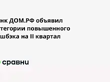 Банк ДОМ.РФ объявил категории повышенного кешбэка на II квартал
