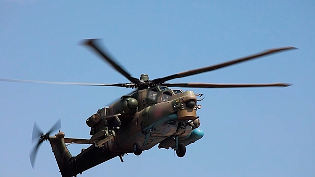 Экипаж Ми-28НМ уничтожил пункт временной дислокации ВСУ