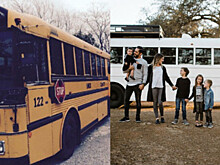 «Семья стала только крепче»: многодетные родители переделали старый школьный автобус в стильный мобильный дом