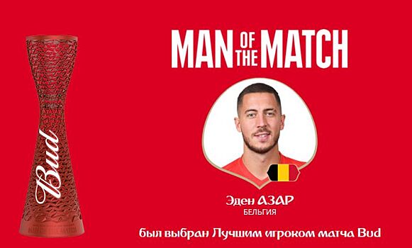 Азар — самый популярный игрок матча Бельгия — Англия