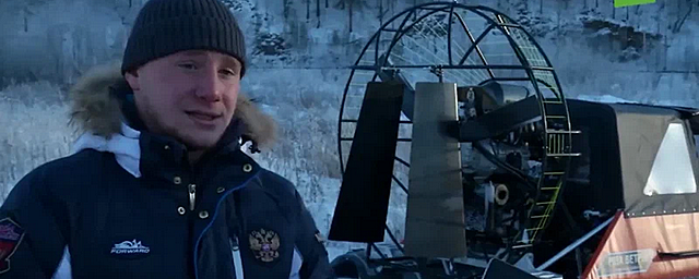 В Челябинской области организовали зимние сплавы по горной реке на аэролодке