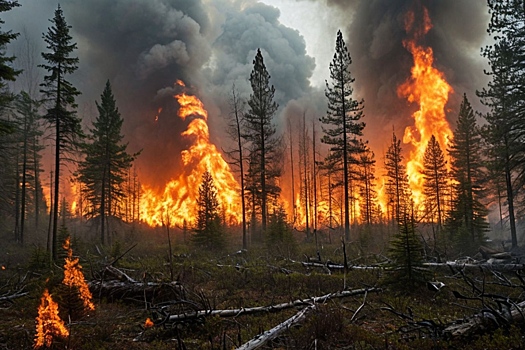 Хабаровскую тайгу поджигают сухие грозы