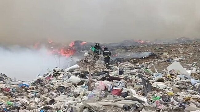 В Раменском ликвидировали крупное возгорание мусора