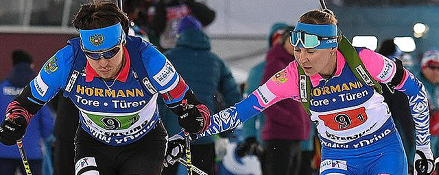 Российские биатлонисты Павлова и Елисеев одержали победу в Рождественской гонке