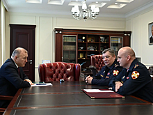 Мурат Кумпилов провел рабочую встречу с новым начальником Управления Росгвардии по Адыгее Дмитрием Зимой