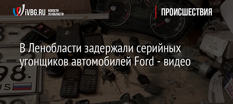 В Ленобласти задержали серийных угонщиков автомобилей Ford - видео