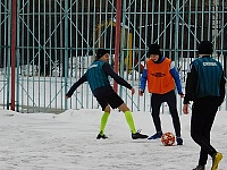 Футбольный матч на снегу провели в Крюково 25 января 2020 года