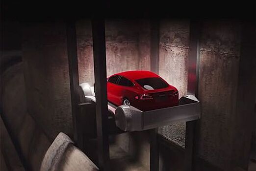 Маск сделал лифт для отправки автомобилей под землю