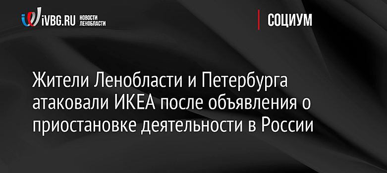 Жители Ленобласти и Петербурга атаковали ИКЕА после объявления о приостановке деятельности в России