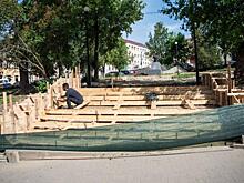 Ремонт курского сквера «Спутник» продолжается