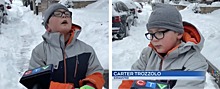 9-летний мальчик устал убирать снег и стал мемом: видео