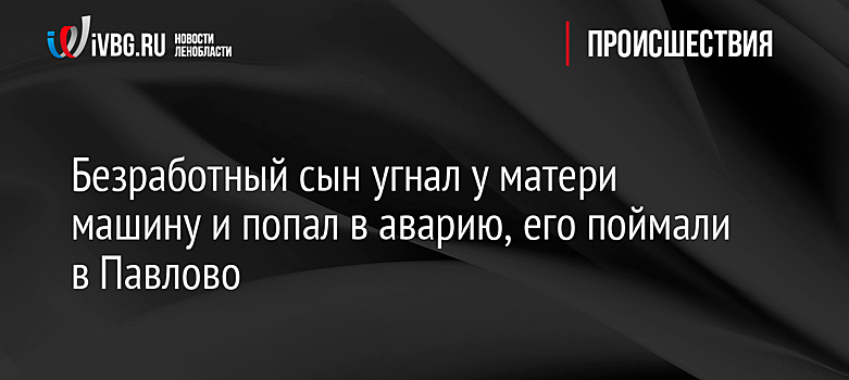 Безработный сын угнал у матери машину и попал в аварию, его поймали в Павлово