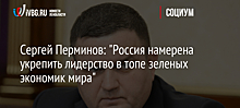 Сергей Перминов: "Россия намерена укрепить лидерство в топе зеленых экономик мира"