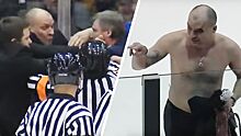 Скандальная драка в российском хоккее. Тренера Разина раздели по пояс и разбили лицо, пришлось вмешаться полиции