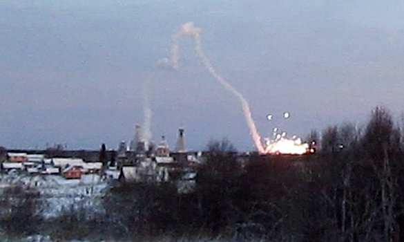 Опубликованы кадры падения ракеты под Северодвинском
