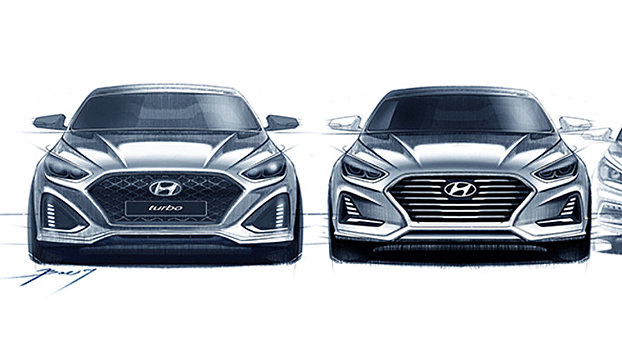 Hyundai показала первые эскизы нового седана Sonata