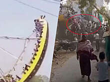 NYP: переполненный аттракцион упал на землю и попал на видео в Индии