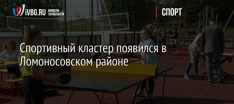 Спортивный кластер появился в Ломоносовском районе