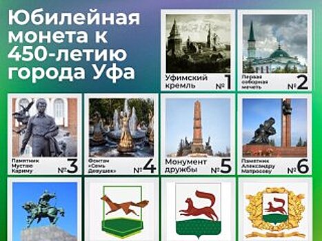 В честь 450-летия Уфы Банк России выпустит памятные монеты