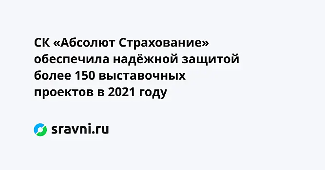 СК «Абсолют Страхование» обеспечила надёжной защитой более 150 выставочных проектов в 2021 году