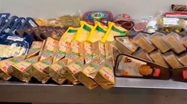 В Пулково остановили россиянку с незаконно ввозимыми 35 кг мяса и сыров