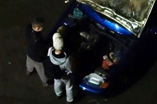 Омичи справили нужду под капот припаркованного авто и попали на видео