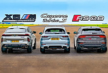 Дрэг-гонка: Audi RS Q8 против BMW X6 M и Porsche Cayenne Turbo S