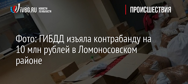 Фото: ГИБДД изъяла контрабанду на 10 млн рублей в Ломоносовском районе