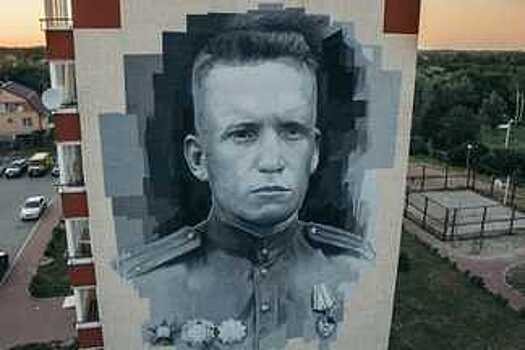 В городе Мамоново Калининградской области появился 17-метровый портрет уроженца Сокольского района Николая Мамонова
