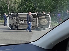 При опрокидывании авто в Пензе пострадал водитель