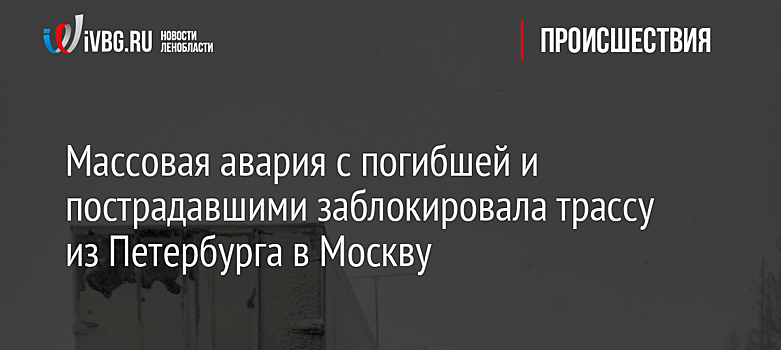 Массовая авария с погибшей и пострадавшими заблокировала трассу из Петербурга в Москву