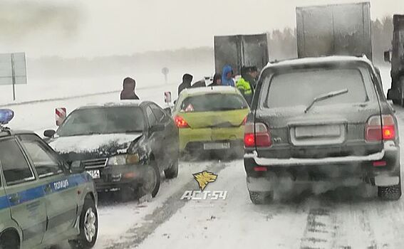 Авария из шести автомобилей случилась под Новосибирском
