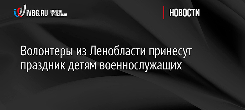 Волонтеры из Ленобласти принесут праздник детям военнослужащих