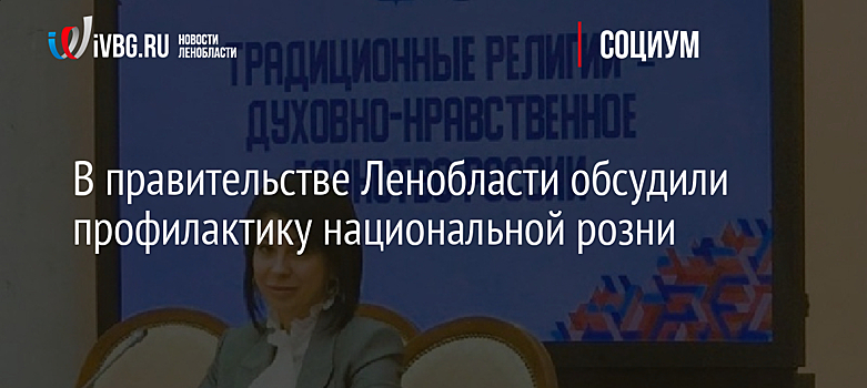 В правительстве Ленобласти обсудили профилактику национальной розни