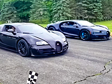 Такой дрэг-битвы еще не было: Bugatti Chiron против Veyron SS