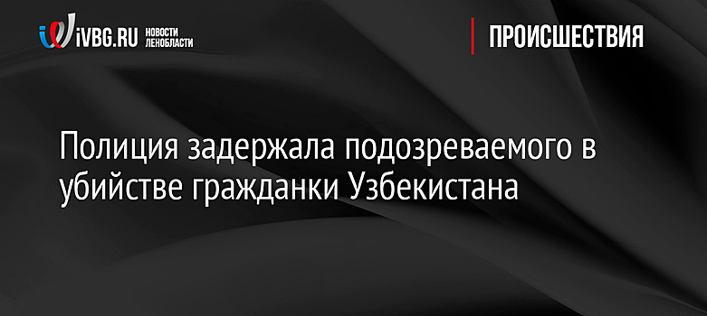 Полиция задержала подозреваемого в убийстве гражданки Узбекистана